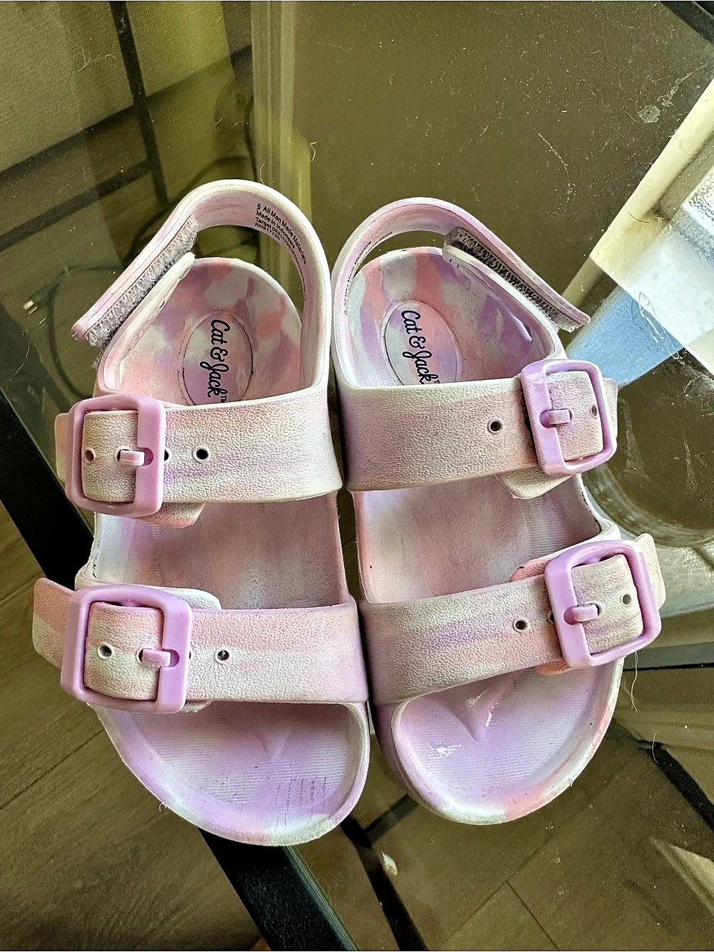 Cat & Jack Sandals Pink and purple toddler 6
6